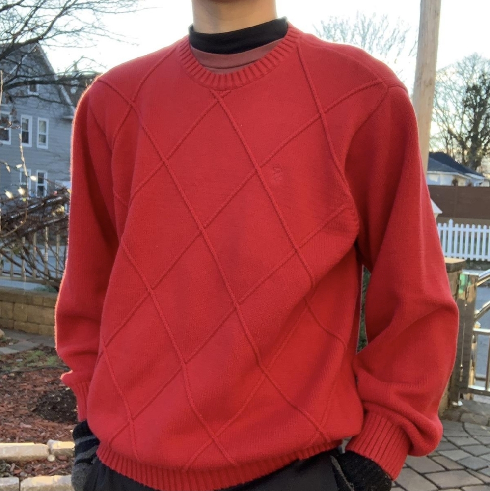 Red cotton izod sweater